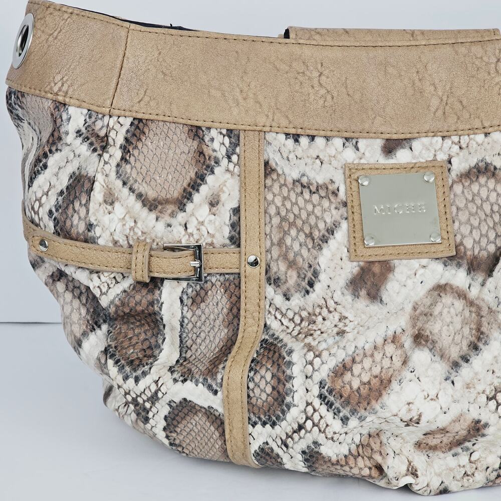 Miche Bianca Demi Shell Tan Python Print Faux Lea… - image 2